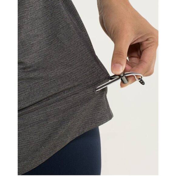 Lululemon Rest Less Heathered Soot Light Tank Top Size 6 Hyper Stripe Relaxed - Picture 6 of 12